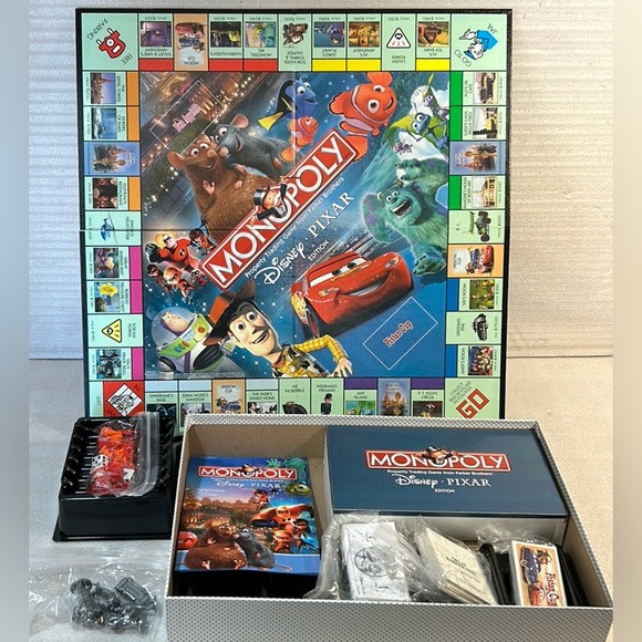 Monopoly Disney Pixar Edition Incredibles, Toy Story, Nemo, Monsters inc-EUC - Picture 1 of 6